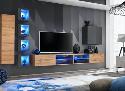 Set living room wall unit 320 cm wall cabinet TV stand modern sideboard living room furniture